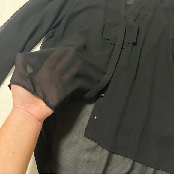 H&M Blouse, Sheer Black, Size 14, Long Sleeve - Picture 6 of 10